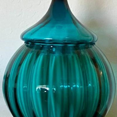 Vintage Empoli Blue Lidded Jar