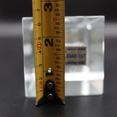 American Hand Cut Crystal Obelisk Sculpture