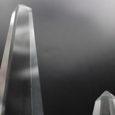 American Hand Cut Crystal Obelisk Sculpture