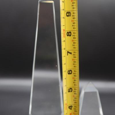 American Hand Cut Crystal Obelisk Sculpture