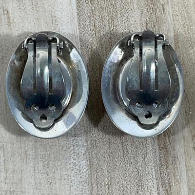 Black Onyx Sterling Concho Earrings