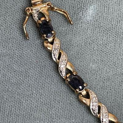 Gold over Sterling silver gemstone Bracelet