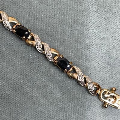 Gold over Sterling silver gemstone Bracelet
