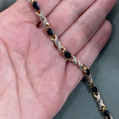 Gold over Sterling silver gemstone Bracelet