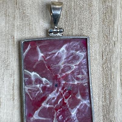 Dyed Shell Sterling Silver Pendant