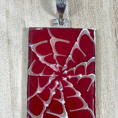 Dyed Shell Sterling Silver Pendant