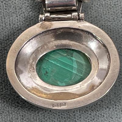 Malachite and Sterling Silver Pendant