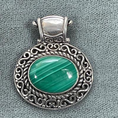 Malachite and Sterling Silver Pendant