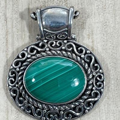 Malachite and Sterling Silver Pendant