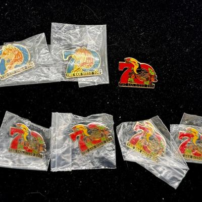 Vintage San Diego Zoo 70th Anniversary Collector Pins