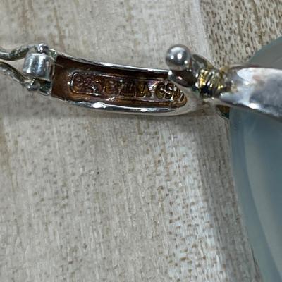 Dyed blue Agate Sterling Pendant