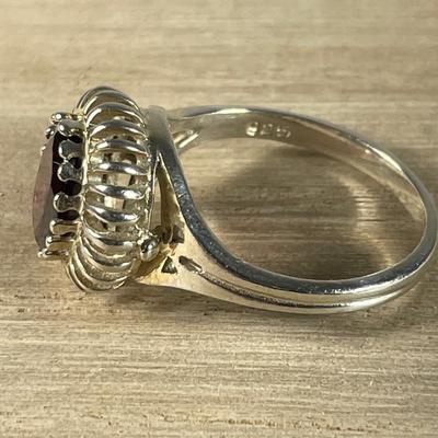 Garnet Sterling Silver Ring 8