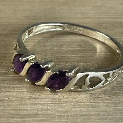 Amethyst Sterling silver ring 11