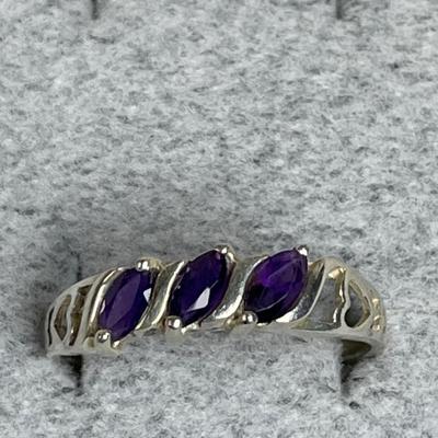 Amethyst Sterling silver ring 11