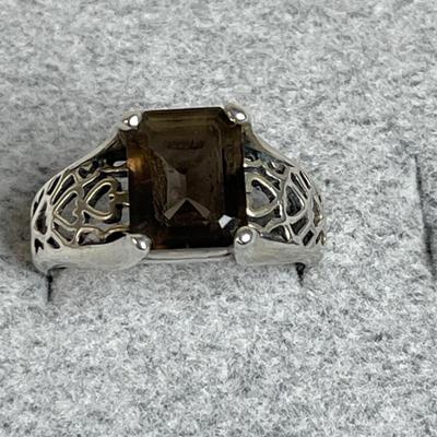 Smoky Quartz Sterling silver Ring 8