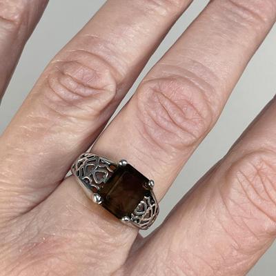 Smoky Quartz Sterling silver Ring 8