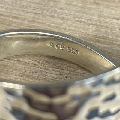 Hammered Sterling wrap Ring 8