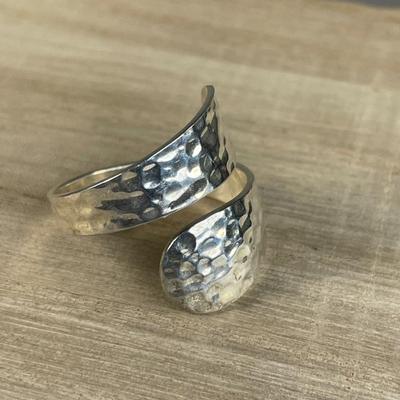Hammered Sterling wrap Ring 8