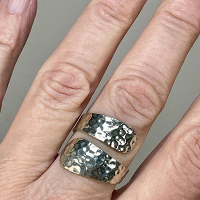 Hammered Sterling wrap Ring 8