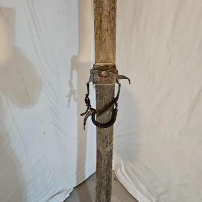 Antique wooden Ski's with poles -