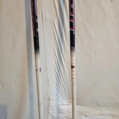 Antique wooden Ski's with poles -
