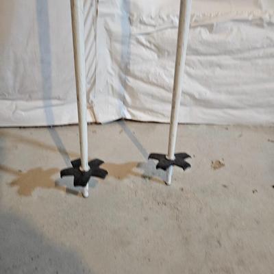 Antique wooden Ski's with poles -