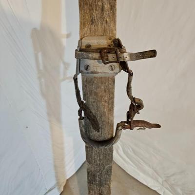 Antique wooden Ski's with poles -