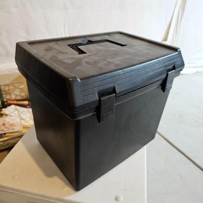 Large amount of Office supplies - small file cabinet - metal storage box - and small office tools