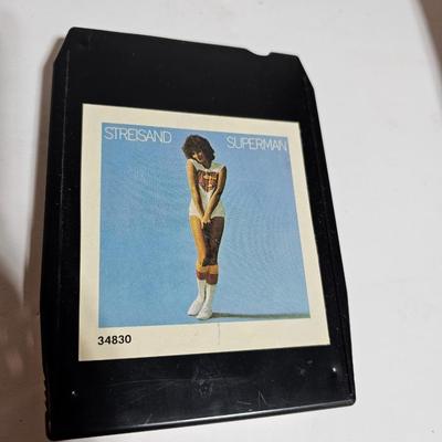 7 near mint 8 track cassettes - Johnny Cash -Streisand Superman - Erine Ford and more