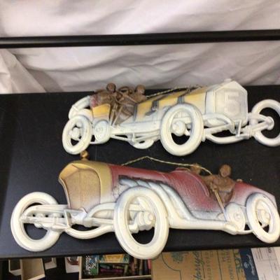 Vintage Cast Aluminum Race Car Wall Hangers