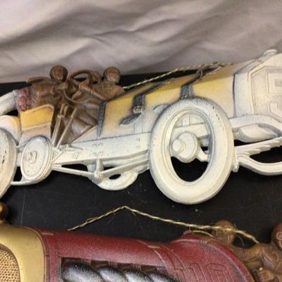 Vintage Cast Aluminum Race Car Wall Hangers