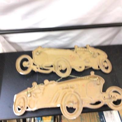 Vintage Cast Aluminum Race Car Wall Hangers