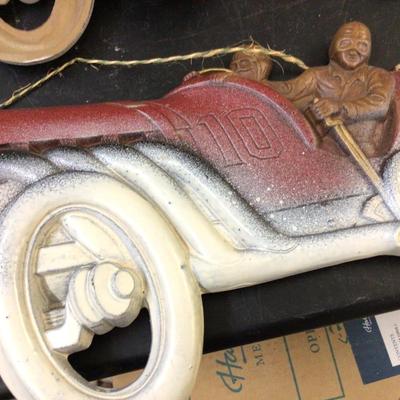 Vintage Cast Aluminum Race Car Wall Hangers