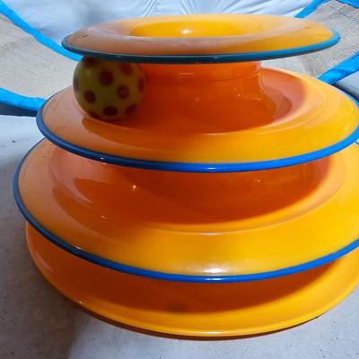 Cat toys - Pet parade rocking bed - Catcha ball traps - and stainless steel food & water bowls
