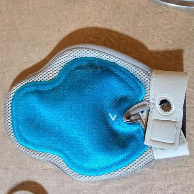 Small animal items - small coat - stainles water & food bowls - leash with harness and a grooming glove