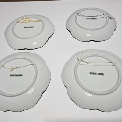 Set of 4 Currier and Ives collectible plates - Home in the Wilderness - Old homestead in the winter - The farmer's home in winter