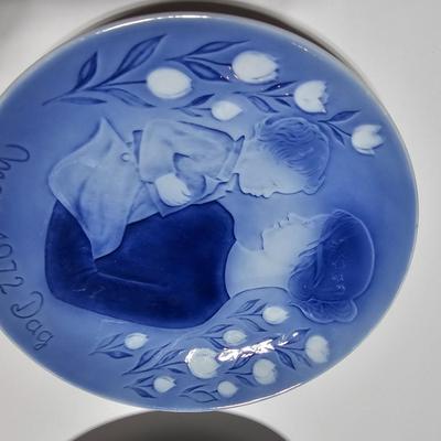 Two Desiree Denmark old Copenhagen Blue Mother's Day collectible plates - 1972 & 1973