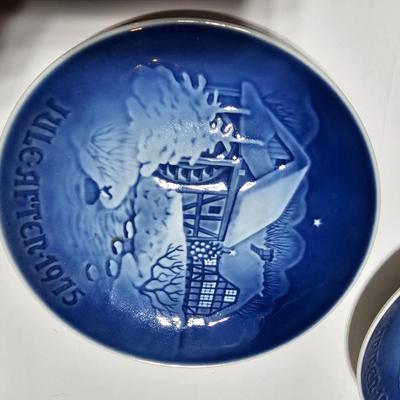 1973 -1974 - 1975 Bing & Grondahl Copenhagen Porcelain Christmas Plate