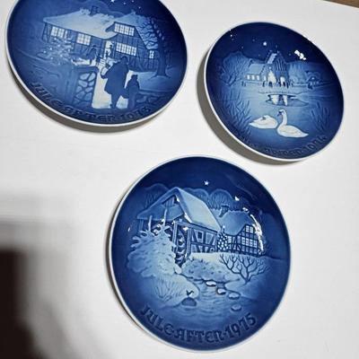 1973 -1974 - 1975 Bing & Grondahl Copenhagen Porcelain Christmas Plate