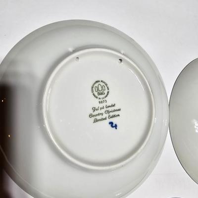 1973 -1974 - 1975 Bing & Grondahl Copenhagen Porcelain Christmas Plate