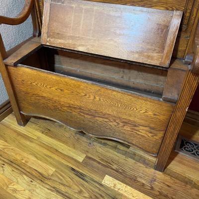 Antique Oak Hall tree