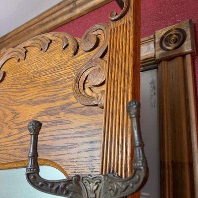 Antique Oak Hall tree