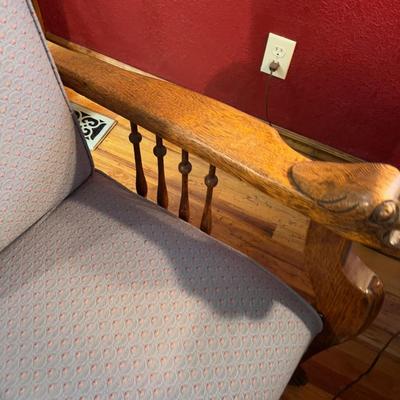 Antique Oak Griffen Head Morris Chair