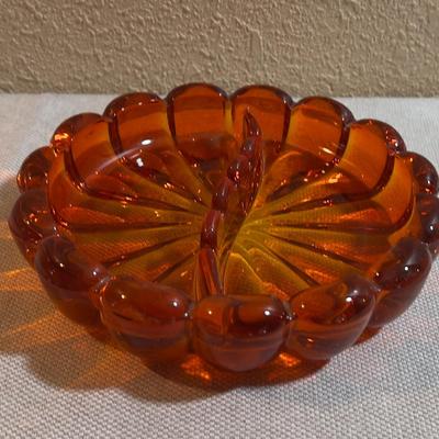 Orange Viking Glass Ashtray