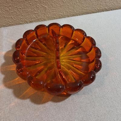 Orange Viking Glass Ashtray