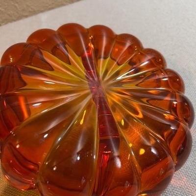 Orange Viking Glass Ashtray
