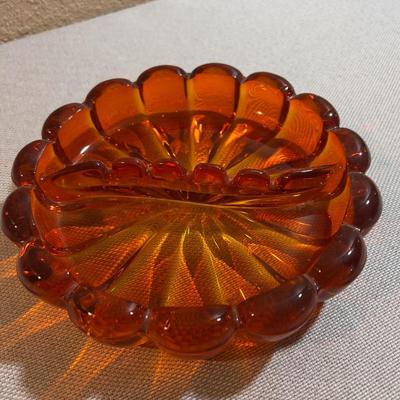 Orange Viking Glass Ashtray