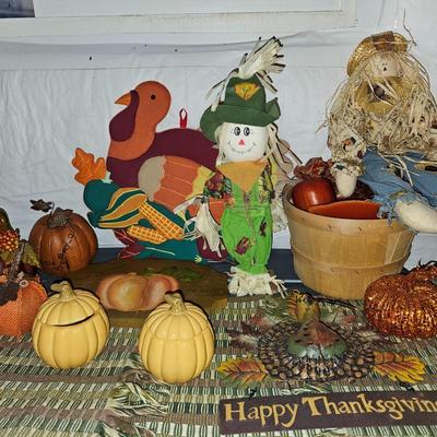 Thanksgiving and Fall decorations - scarecrows - pumpkins - Turkeys and more