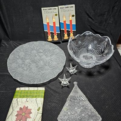 Christmas Crystal dinnerware - Bowl, platter and more