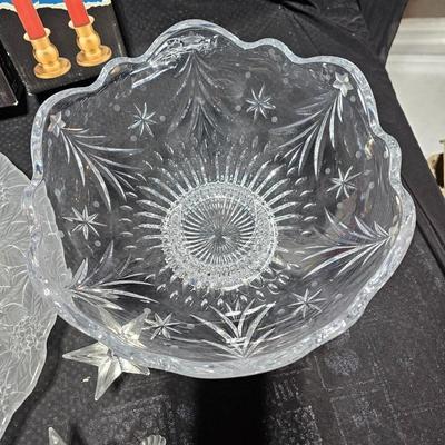Christmas Crystal dinnerware - Bowl, platter and more